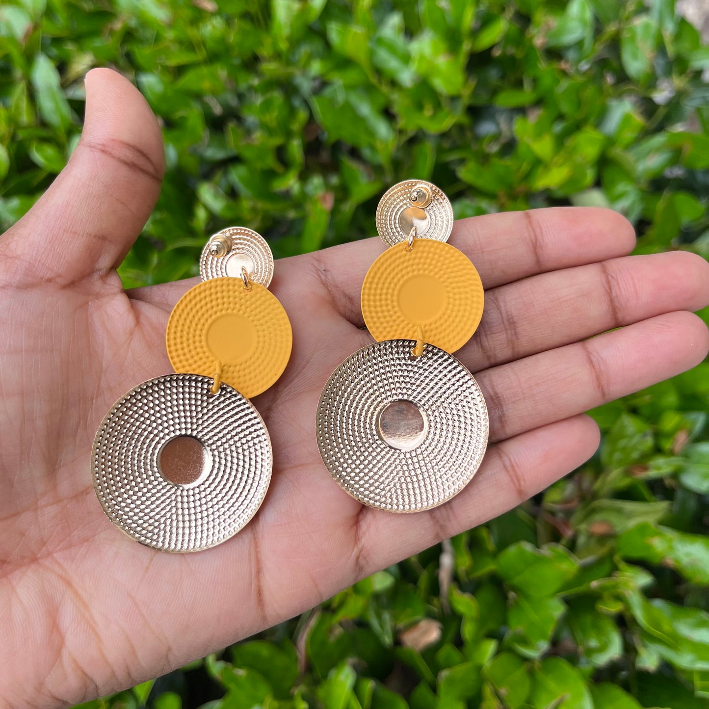 Yellow Water Ripple Earrings