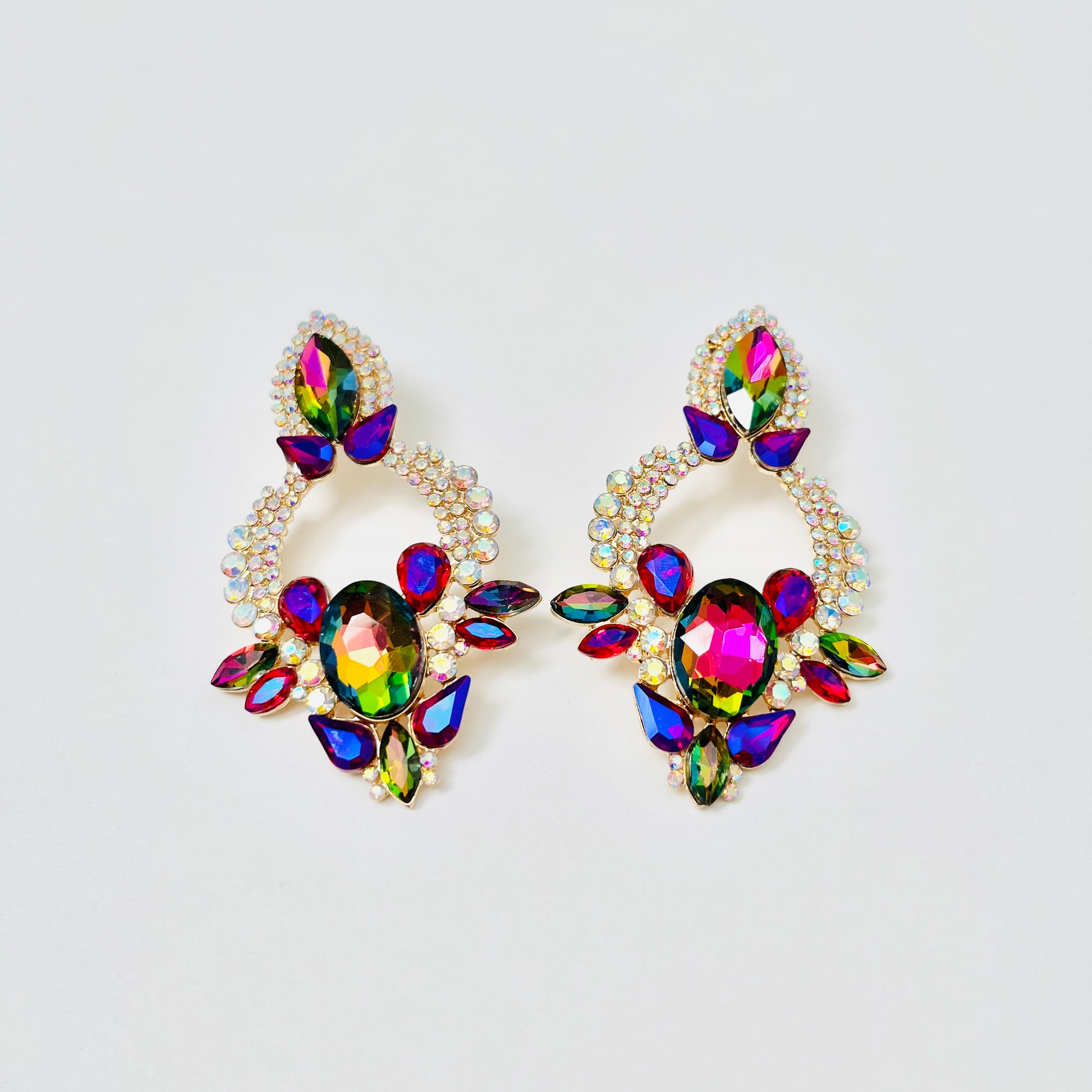 Geometric Rhinestone Earrings