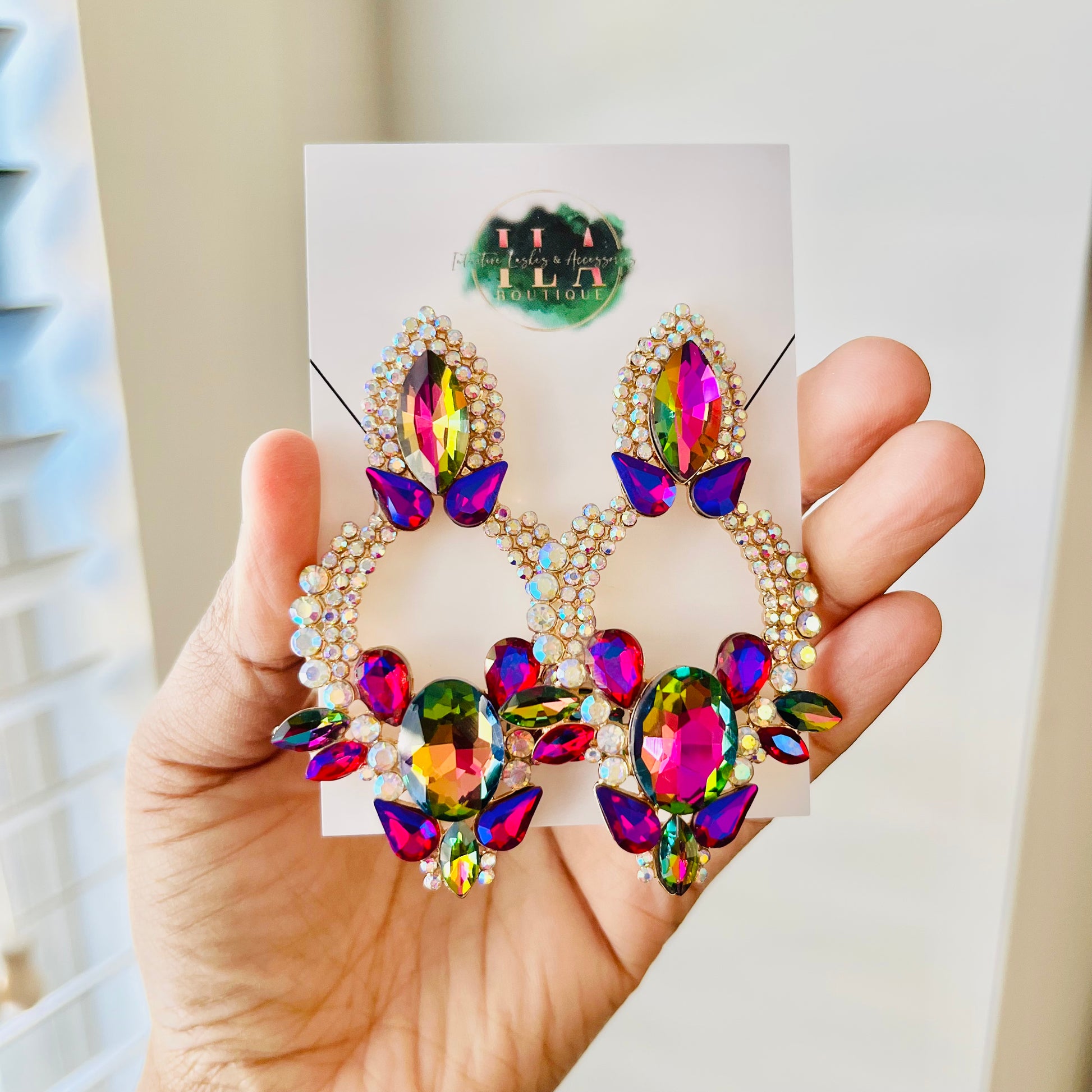 Geometric Rhinestone Earrings