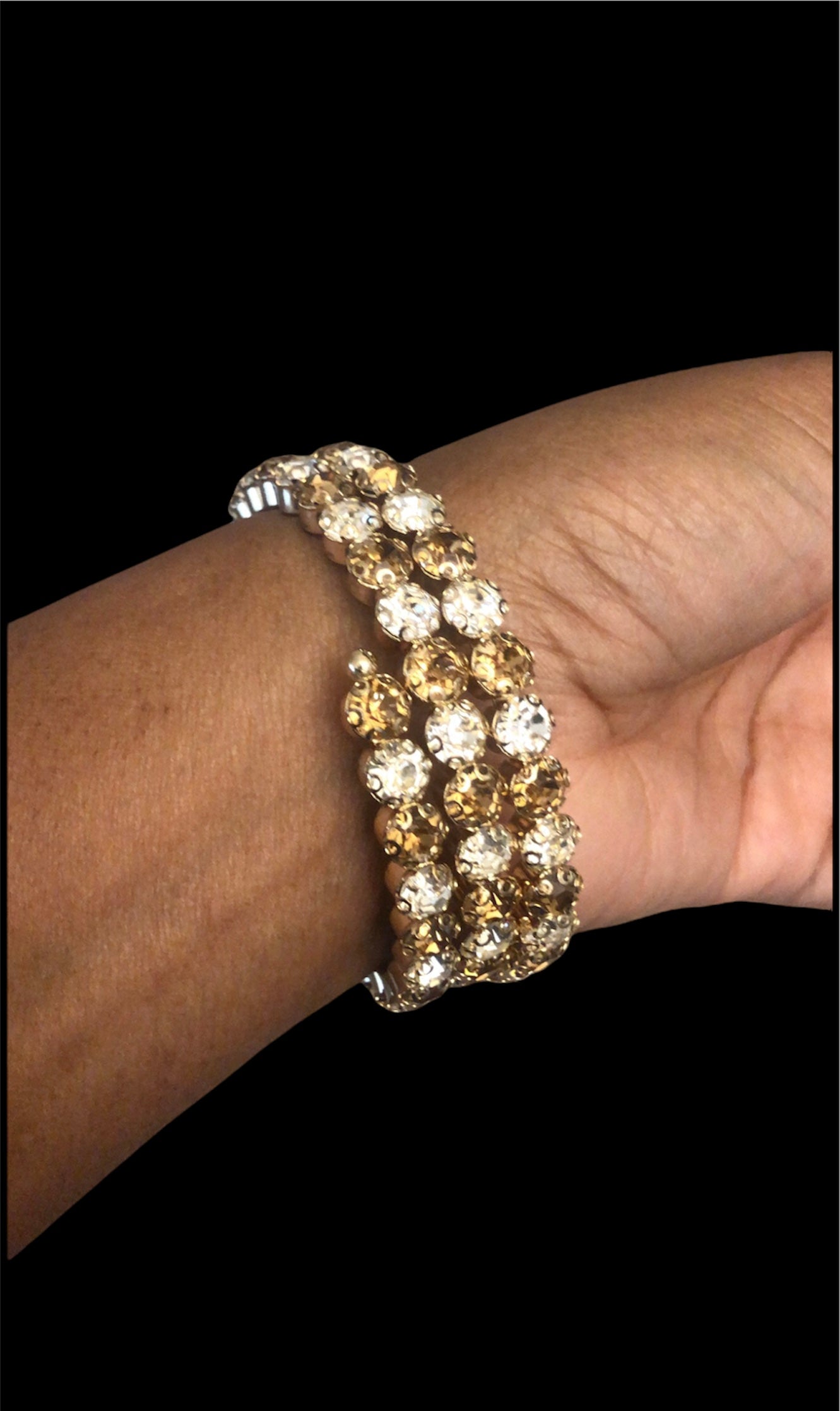 3 Row Luxurious Crystal Adjustable Bracelet